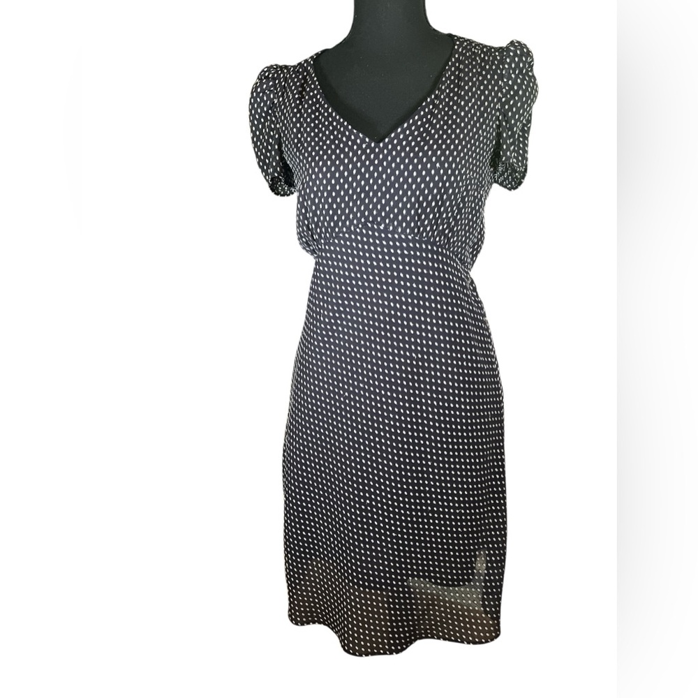 H & M Elegant Black and White Polka Dot Dress | Size 4
